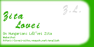 zita lovei business card